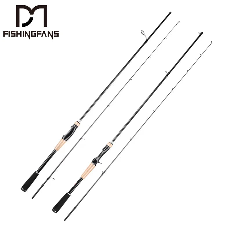 FISHINGFANS Carbon Fiber Medium Light M/ML 6-12g 7-14g Spinning Lure Rod Fuji Guide EVA Handle FAST for Lake Stream Fishing