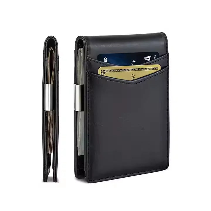 Classical Foldable Vintage Custom Embossing Pu Leather Mens Wallet Business Card Holder