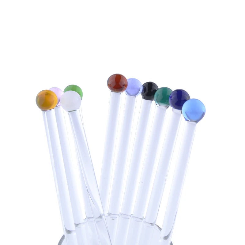 Swizzle Sticks Drinking Stirrers Reusable Glass / Coffee Cocktail Bar Accessories Opp Bag Glass Stir Bar/ Stick Customized Color