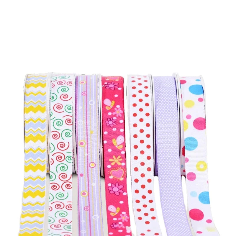 Export 100 Yard Rolls Customize 38mm Printed White Ribbon  Packaging Grosgrain Ribbon