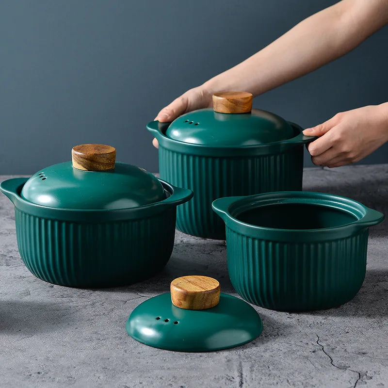 Casserole High Temperature Clay Big Soup Pot Ceramic Small Casserole Pot Soup Rice Stew Pot Open Fire Household Gas Casserole