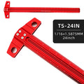 10-24 Inch High-precision Scale Ruler T-Type Hole Ruler Woodworking Scribing Mark Line Gauge Measuring Tool Carpenter Scribe