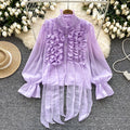 LW0885 2025 New Light Luxury Lace With Long Sleeve Shirt Long Sleeve Women'S Spring Clothing New Gentle Wind Fashion Top