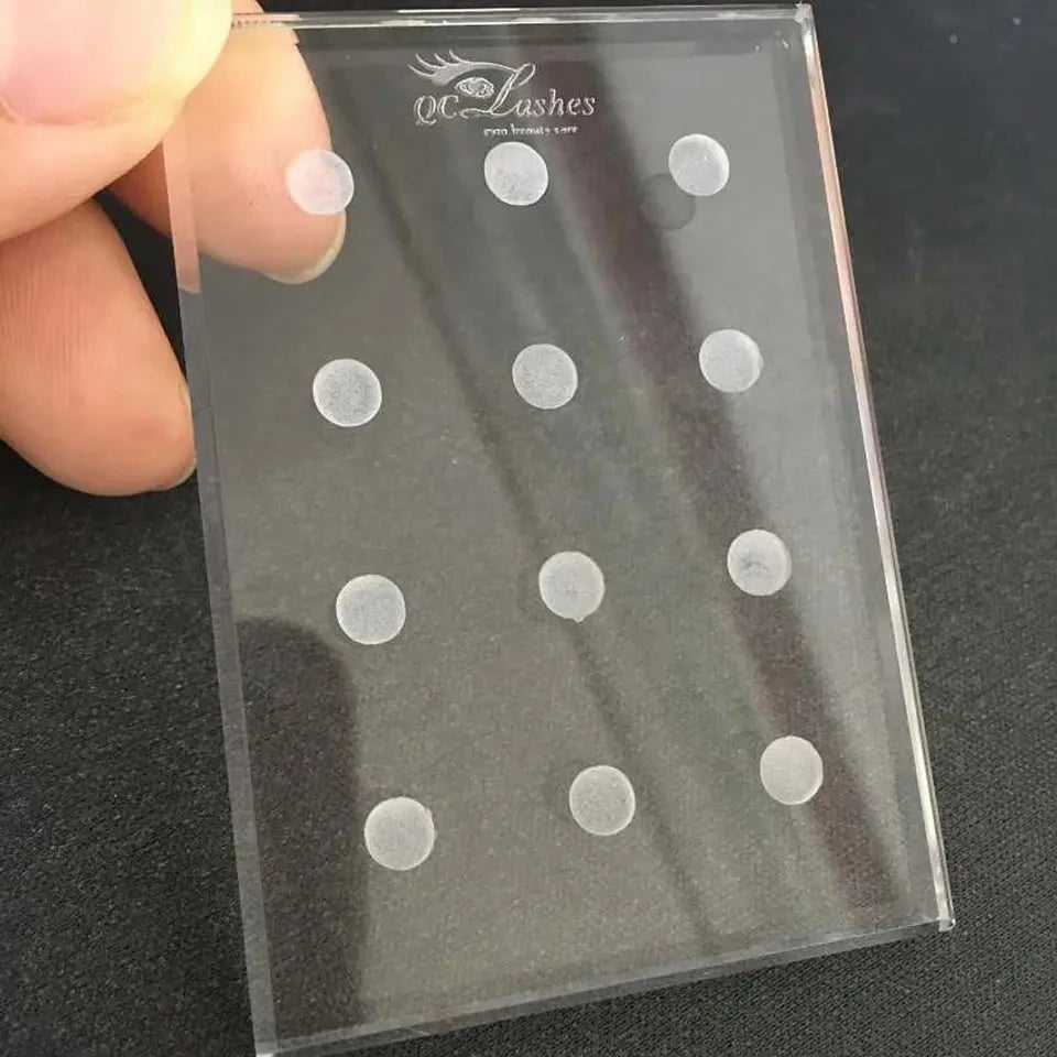 Custom Acrylic Lash Pallet Eyelash Extension Tile Palette Crystal Glass Lash Glue Tray Eyelash Tools
