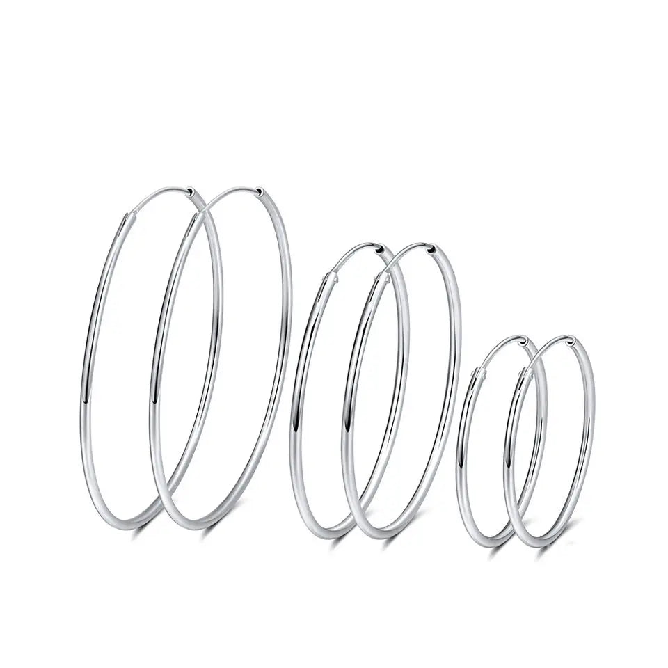 Daidan Exaggerated Big Simple Jewelry 925 Sterling Silver Hoop Circle Big Hoop Large Hoop Earrings