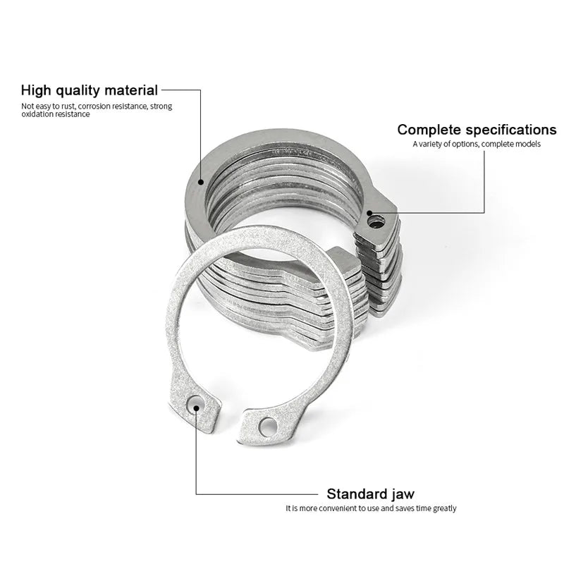 GB Standard Stainless Steel Carbon Steel M3-M10 C Type Split Snap Rings External Circlip Retaining Rings Shaft