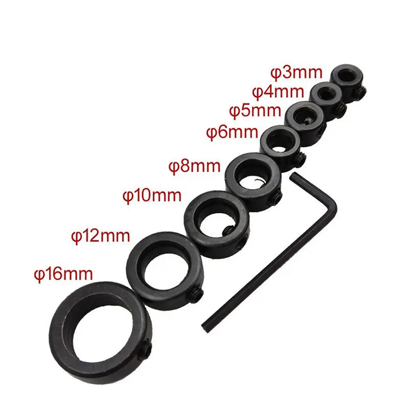 3-16mm Woodworking Drill Locator Bit Depth Stop Collars Ring Positioner Drill Locator Wood Drill Bit With Wrench