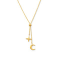 Custom Gold Necklace Women High Quality 316L Stainless Steel V-neck Adjustable Slider Star and Moon Charms