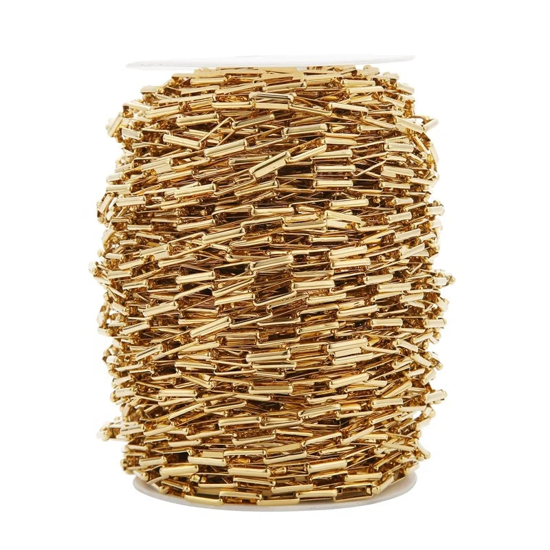 Stainless Steel 5*14mm Loose Long Box Chains for DIY Jewelry Making Bracelet Necklace Findings Supply Accessories
