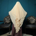 Islam Women Fashion Chiffon Three Layer Khimar Plain Modest  Plain Muslim Hijab  for Eid