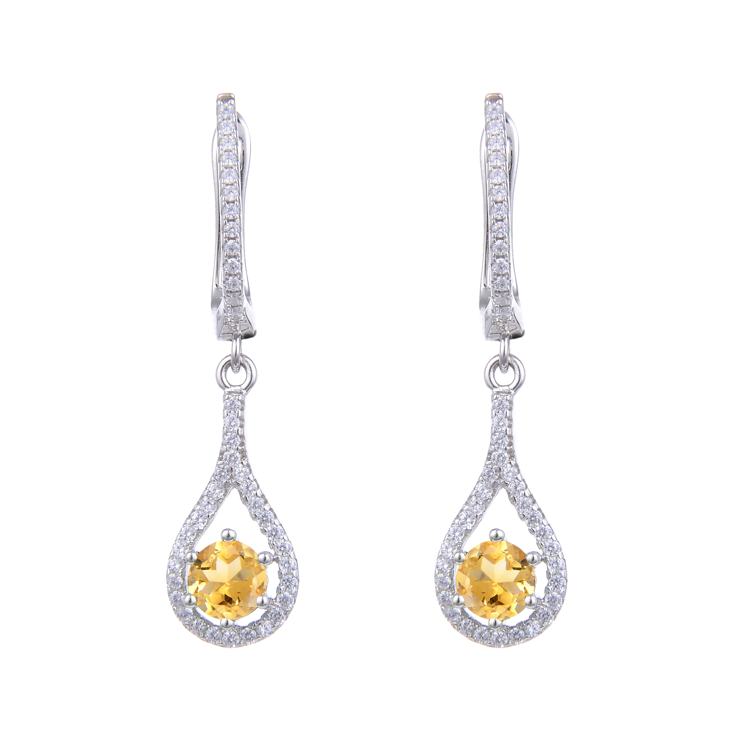Abiding Fashion 925 Sterling Silver Earrings English Lock Natural Gems Classical Jewelry Earring for Jewellery Making