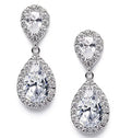 Classic Fashion Geometric Gemstone Earrings Wedding Prom Anniversary Bridal Earrings Waterdrop Dangle Zircon Earrings for Women
