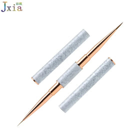 Jiexia Dual Ended Marble Metal Handle Design Nail Thin Liner Fine Drawing Thick Flower Painting Art Brush