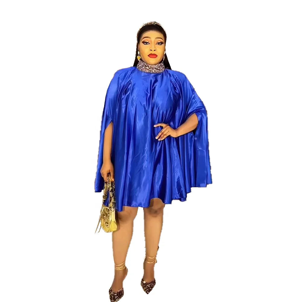 Best Price African Dress Styles Standing Collar Rhinestone African Dresses Rayon Kaftan Dresses Women
