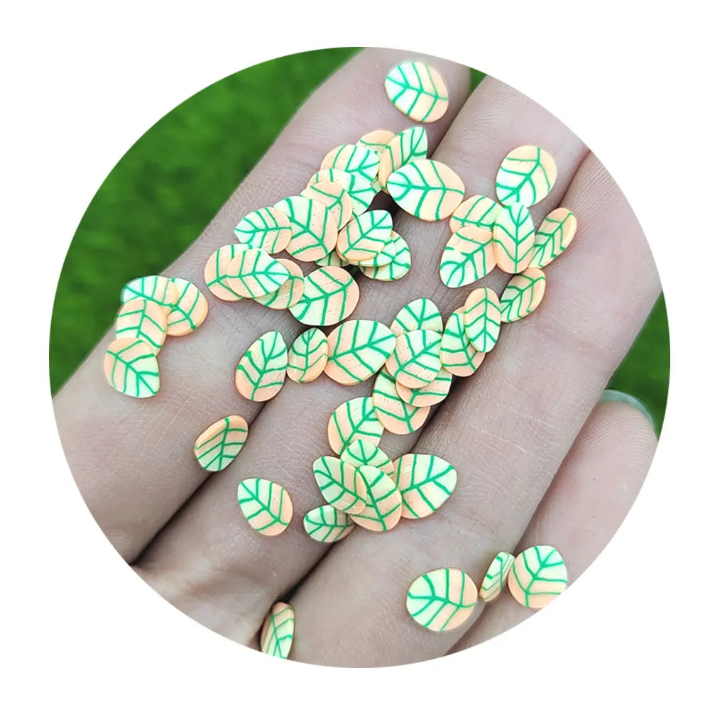 Autumn Season Leaves Polymer Clay Slices Hot Clay Leaf Sprinkles for Nail Art Scrapbooking Phone Case Jewelry Making Supplier