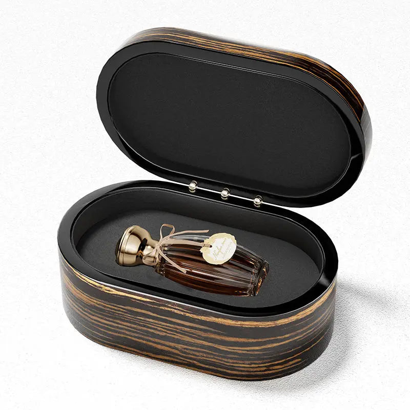Luxury Small Folk Art Wooden Perfume Box Polished Rectangle Cartoon Packaging for Perfume Samples
