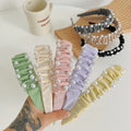 Korean Style Solid Color Lady Pearl Headband Fresh Pleated Simple Beautiful Hair Accessories with Face WashF898