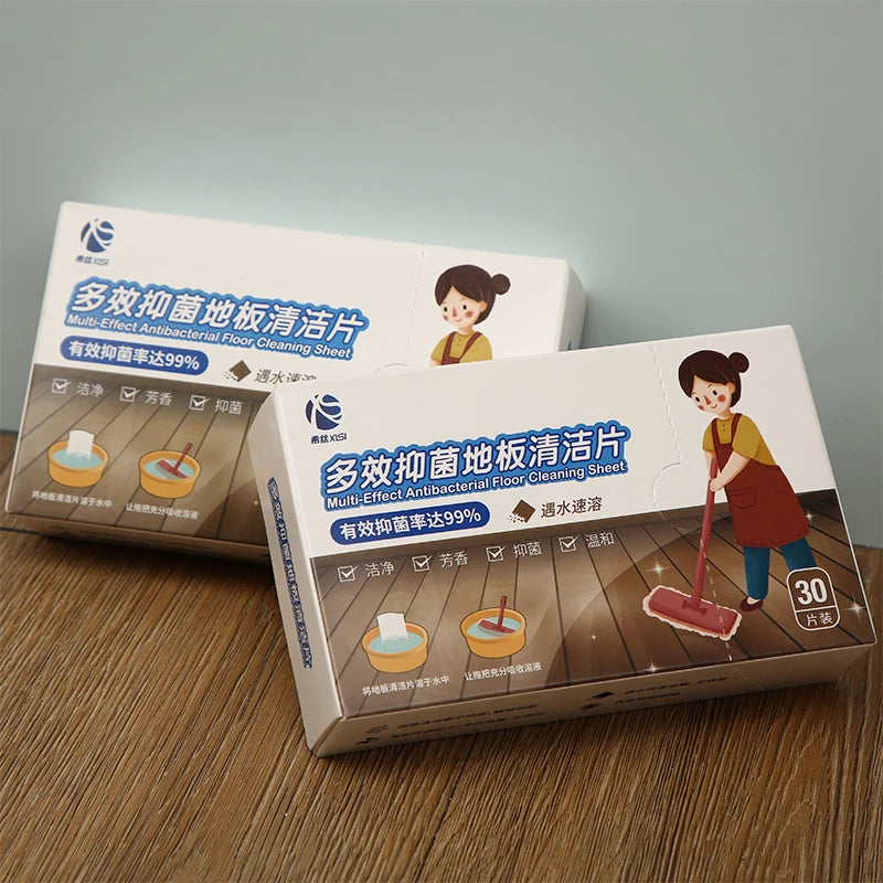 Solid Clean Pieces Dissolve in Water Washing Sheet for Wood & Bamboo Floor Ceramic Tile Marble Wooden Furniture Cleaning Kit