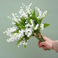 O-X676 Hot Sale Wedding Flowers Plastic White Convallaria Majalis Artificial Flower Bouquet Lily for Table Home Decoration