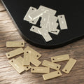 GP US 1/20 14k Gold Filled Silver 925 Rectangle Quality Tag Disc Charms Pendant Permanent Jewelry Chains Bulk Diy Wholesale