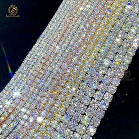 Hot Selling Trendy 2026 Valentine Moissanite Silver 2MM 3MM 4MM 5MM Tennis Bracelet Mens Womens Jewelry Chain Necklace