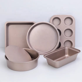 Useful 5 PCS Non-Stick Carbon Steel Cake Mold Multiple Shapes for Toast Bread and Baking Great for Decor Gift Packed in Bag