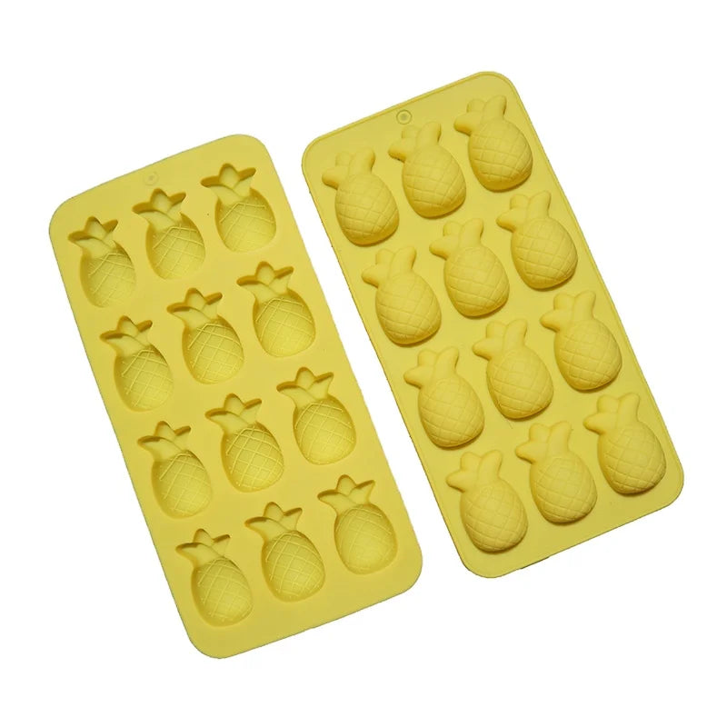 Custom 12 Cavity  Pineapple Shape Silicone Mold for Making Candy Muffins Chocolates Silicone Ice Tray Cube Mold
