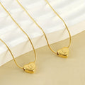 Stainless Steel 18K Gold A~Z Heart Shaped Engraved English Letter Initial Pendent Necklace