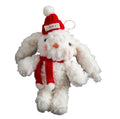 Christmas Bunny Plush Toy Keychain Cartoon Rabbit Key Chains Soft Stuffed Doll Pendant Car Key Ring Backpack Bag Decor Kids Gift