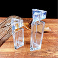 30ml 50ml Glass Triangular Transparent Perfume Bottle With Acrylic Cap Refillable Cosmetic Container Packaging