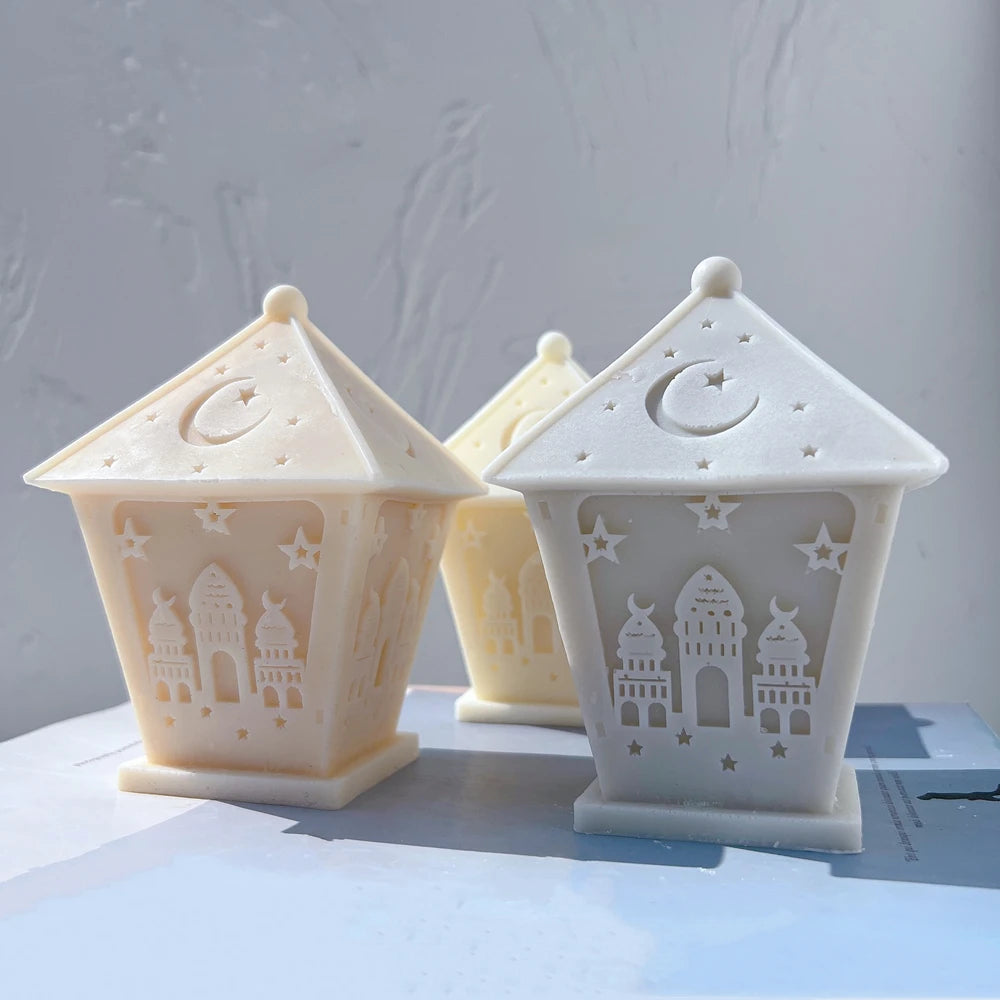 Ramadan Lantern Candle Mold Islamic Muslim Lantern Silicone Mold for Eid Mubarak Ramadan Lamp Decor