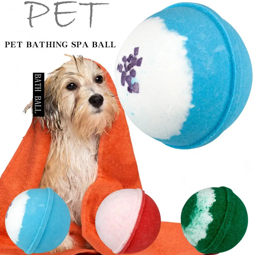 HelloWorld New Pet Bath Ball Cat Dog Clean Beauty Spa Bubble Explosion Bath Salt Ball OEM Natural Moisturizing Spa Bubble Bombs