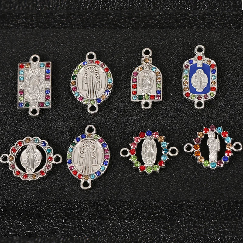 2 Loops  Virgin Mary Catholic Charm Connector for DIY Jewelry Making Jewelry Connector