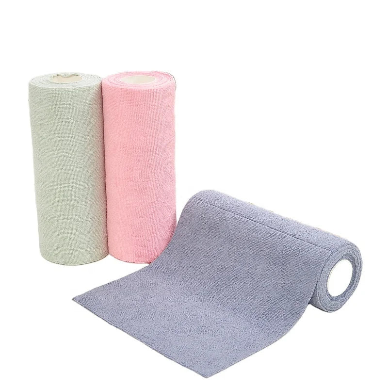 Ultra Absorbent Microfiber Cleaning Cloth Roll Multifunctional Household Washable Rags for Dish Washing