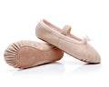Flesh Ballet Slippers Soft Leather Ballerina Dance Shoes for Girls