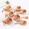 Nordic Wooden Milk Cup Art Camp Japanese Coffee Wooden Cup Rubber Wooden Companion Hand Gift Cup Lettering logo
