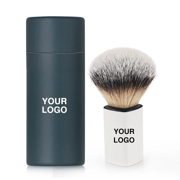 JDK Men's Travel Shaving Brush with Acrylic Handle and Synthetic Hair