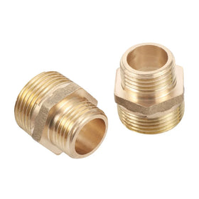 Brass 1/2 to 3/4 Inch Male Thread Garden Water Connectors Reducing Joints Water Tap Adapter Pipe Fittings