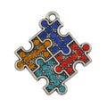 IMG 0569 Fashion Jewelry Multicolor Crystal Rhinestones Autism Awareness Jigsaw Puzzle Piece Charms Pendants
