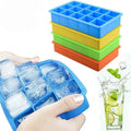 OEM&ODM Hotsale BPA Free 15 Holes Square Shape Ice Molds Non-Stick Easy to Release Custom Food Grade Silicone Ice Cube Tray