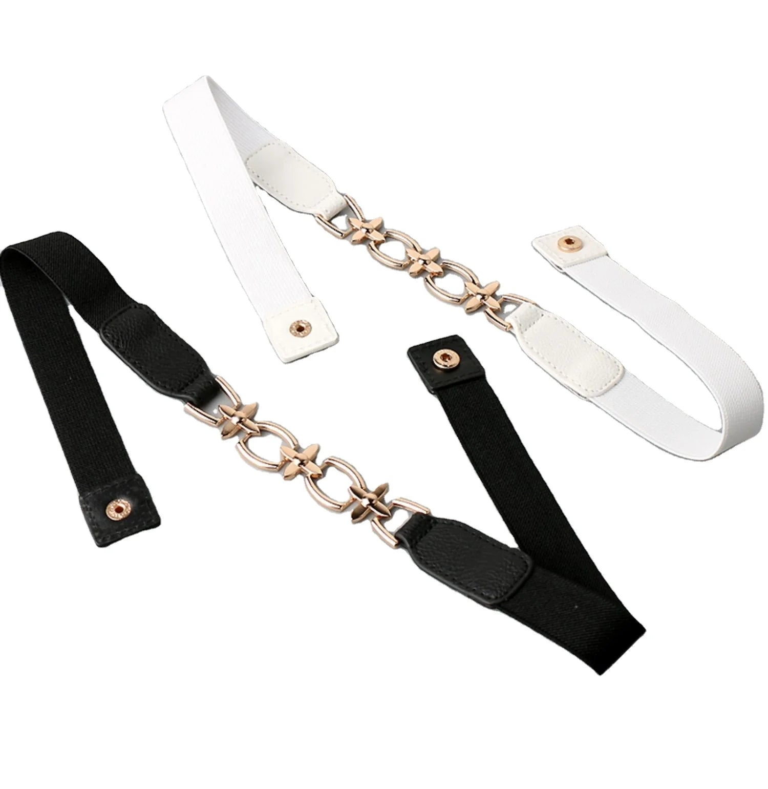 Casual Style Ladies Elastic Waist Belt Thin Alloy Buckle Waistband Simple Fashion Accessory