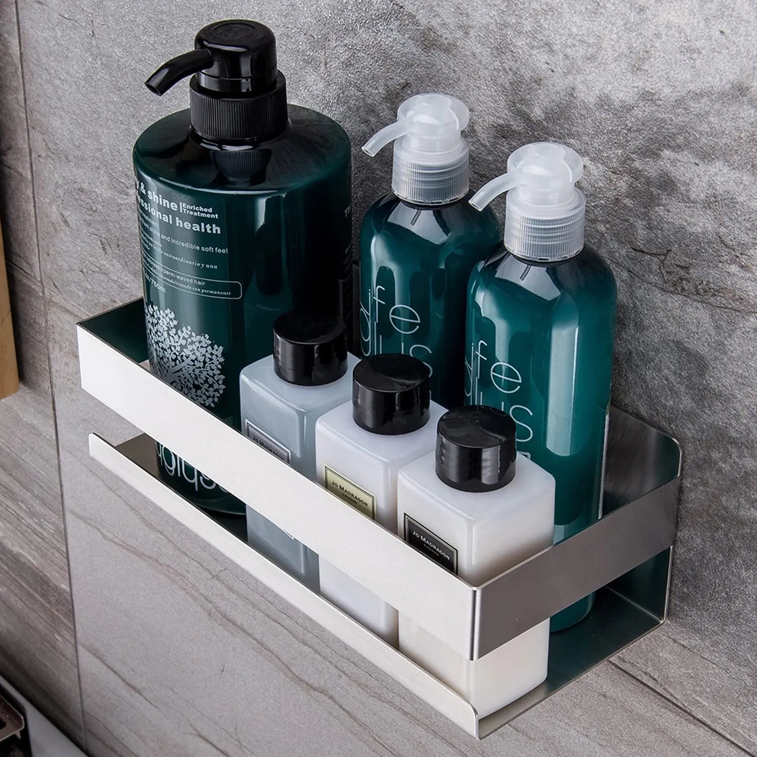 Bathroom Adhesive Shower Caddy Shelf Brushed Stainless Steel Shower Shelf