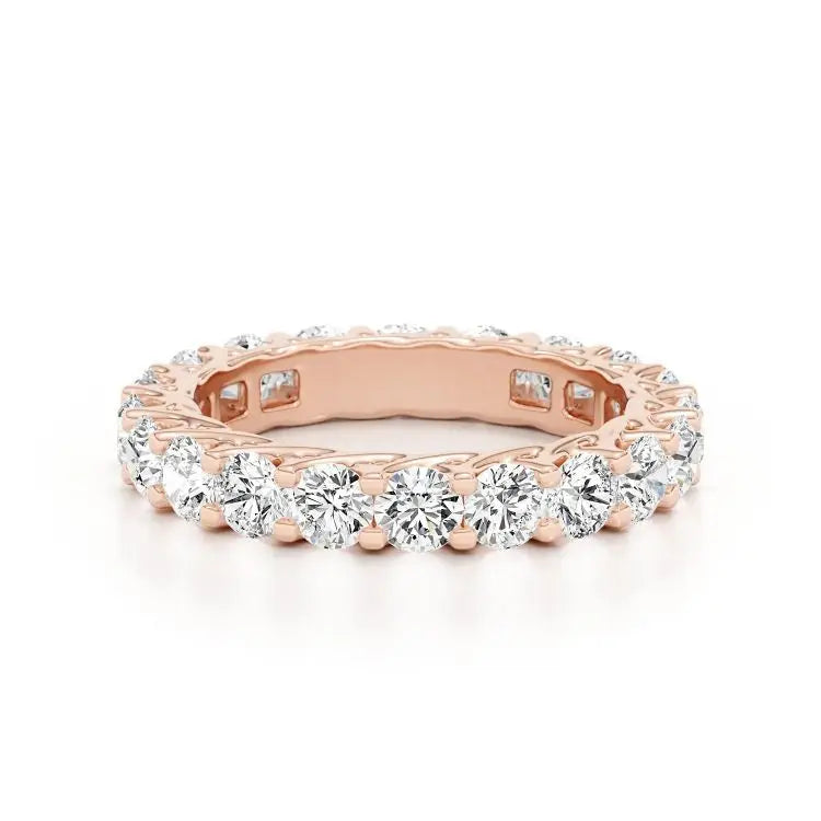 VOAINO Lovers Gift Vvs Lab Grown Diamond Jewelry Round Cut Wedding Eternity Band Ring Set 18k Gold With Lab Diamond for Couple