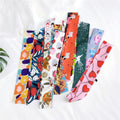 Cute Animal and Flower Pattern Design Print Cheap Satin Silk Scarf Handbag Wraps Bag Scarf Wrist Band Ribbon Scarf