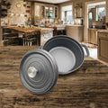 24cm Cast Iron Dutch Oven with Enamel Coating Stock Pot for Soup for Gas Induction Cooker Modern Design for Home Camping Use