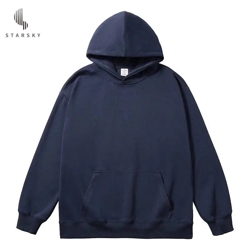 High Quality Pullover 300gsm Oversized Hoodie Custom logo Blank Unisex Black Heavyweight Mens Hoodies