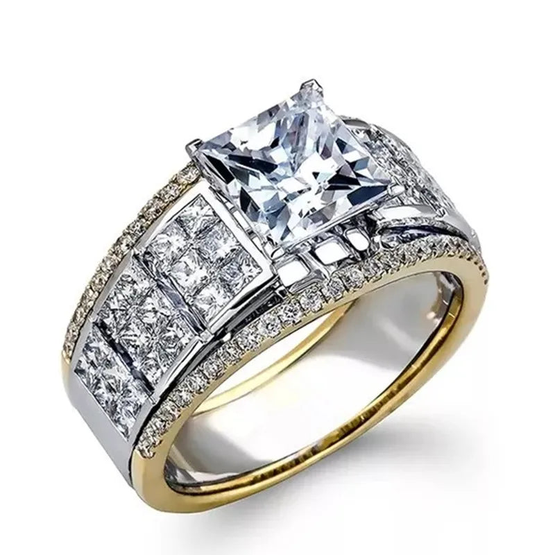 CAOSHI 2025 Formal Thick Rings Gentleman Wedding Engagement Full Inlaid Diamonds Clear Square Zircon Chunky Ring Men Luxury
