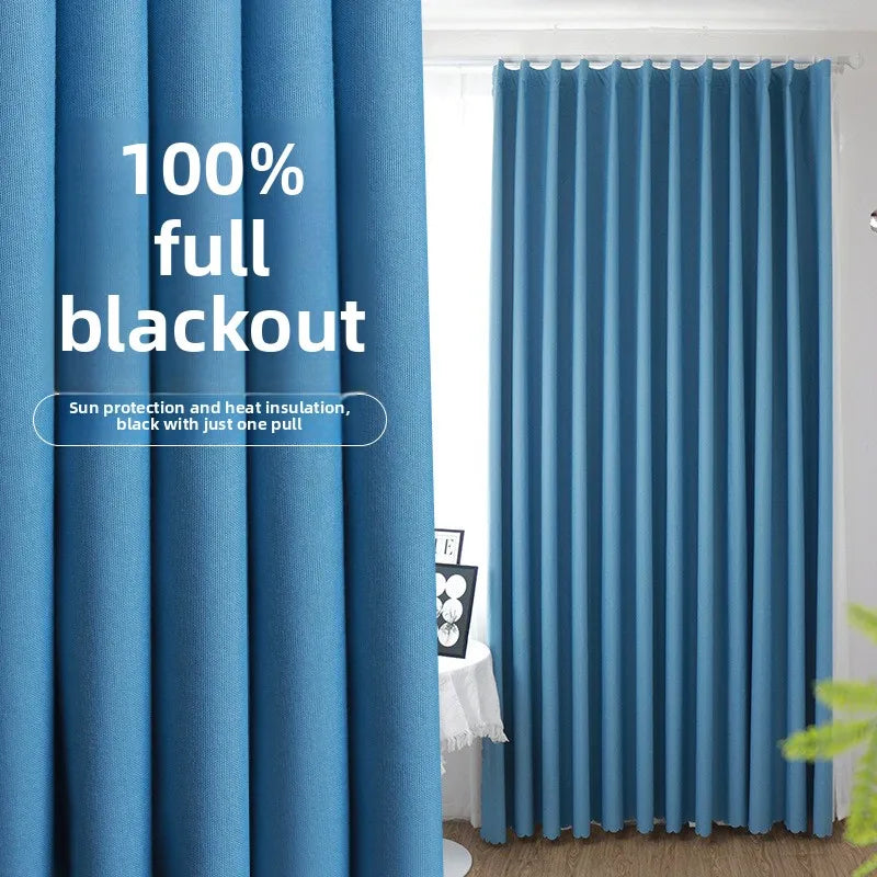 Modern Woven Composite Non-Transparent Full Blackout Curtain for Windows for Home Use