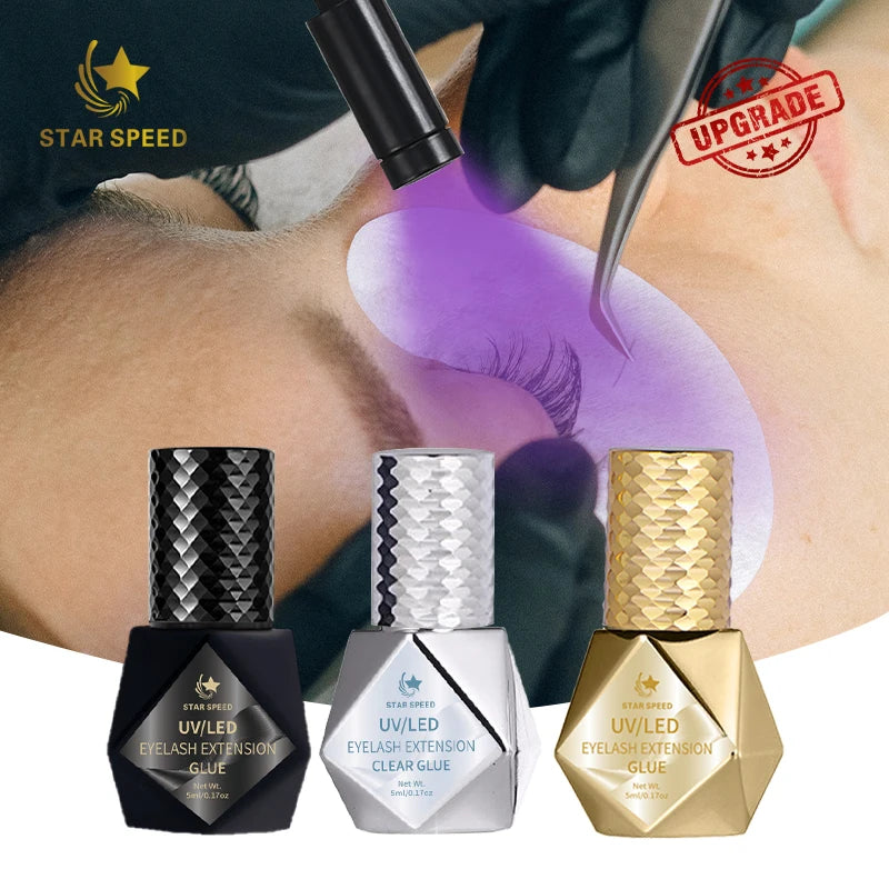Star Speed UV Lash Glue for Eyelash Extension LED UV Lash Glue LED Lamp with Foot Pedal Uv Led Lamp for Lash Extensions Glue