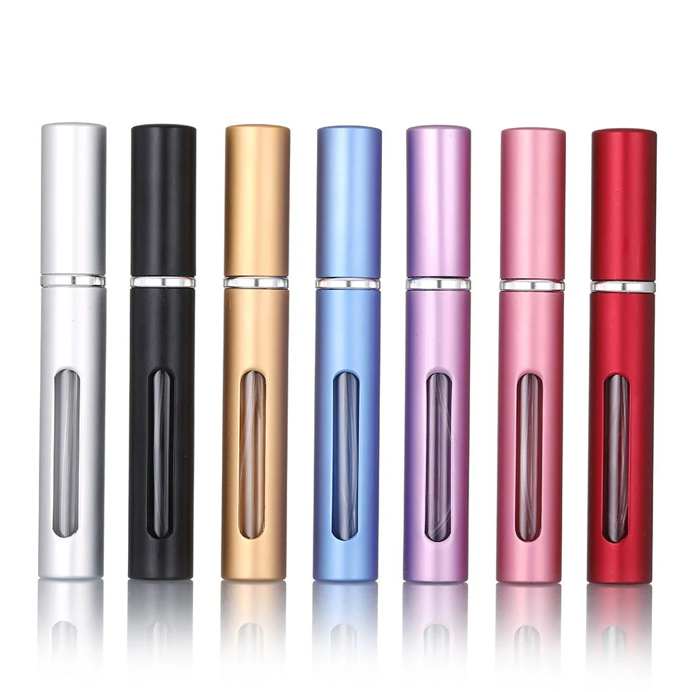 5ml Round Colorful Aluminum Spray Perfume Bottle Travel Mini Pocket Perfume Refill Packing